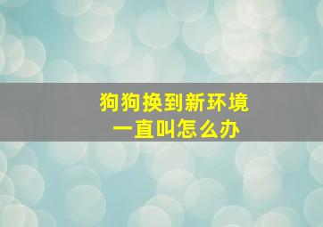 狗狗换到新环境 一直叫怎么办